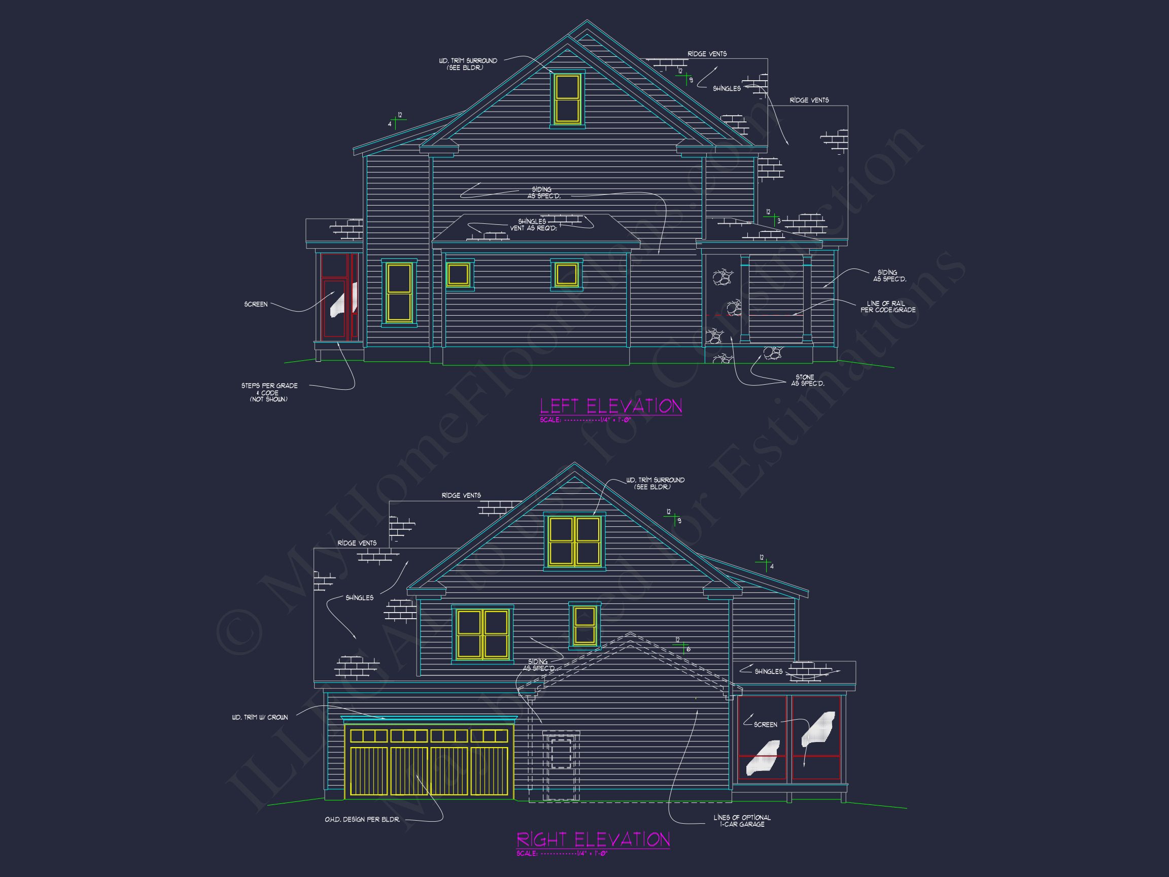 4-Bedroom house Plan with 3 Floors,Blueprint & CAD Designs