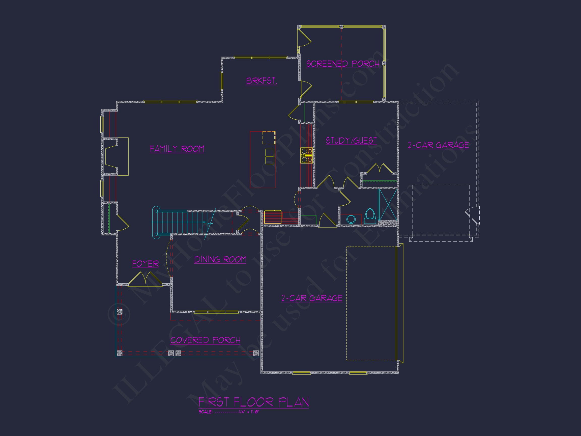 4-Bedroom house Plan with 3 Floors,Blueprint & CAD Designs