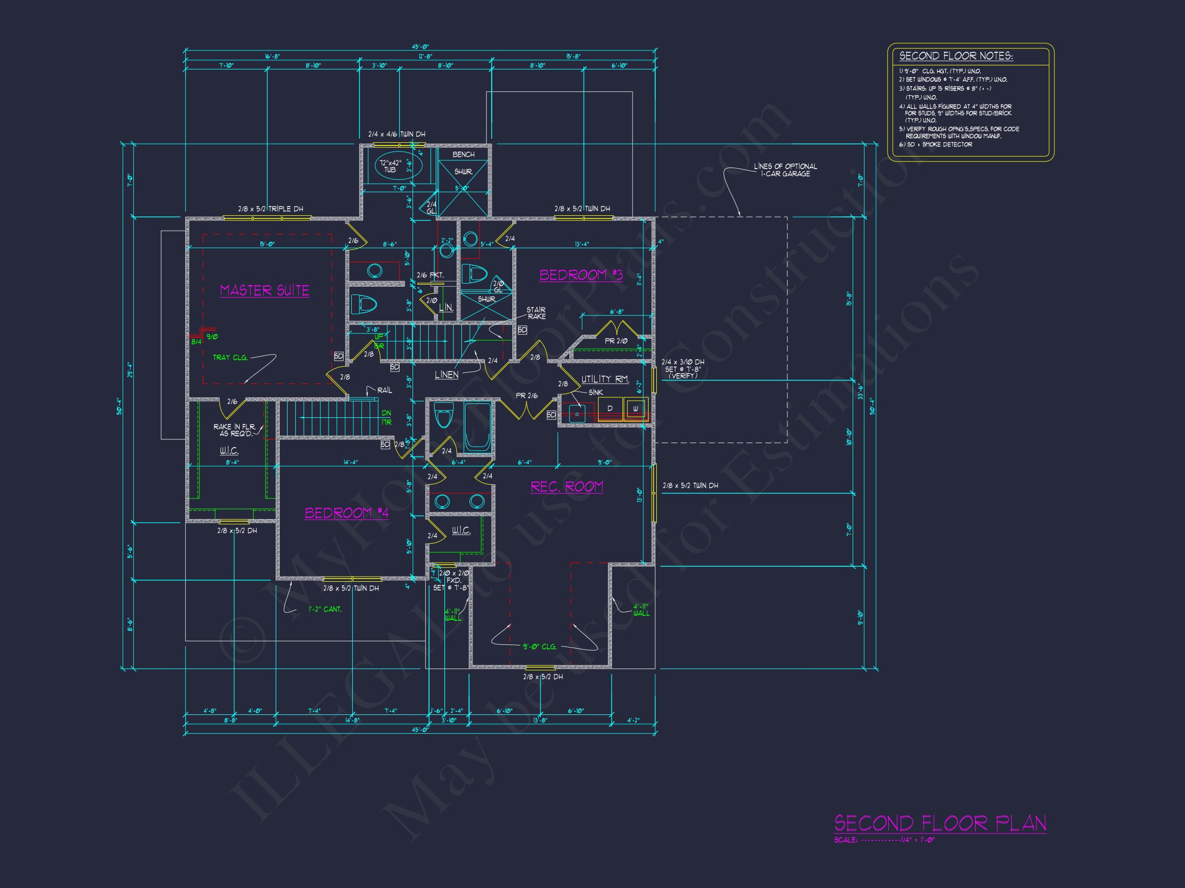 4-Bedroom house Plan with 3 Floors,Blueprint & CAD Designs