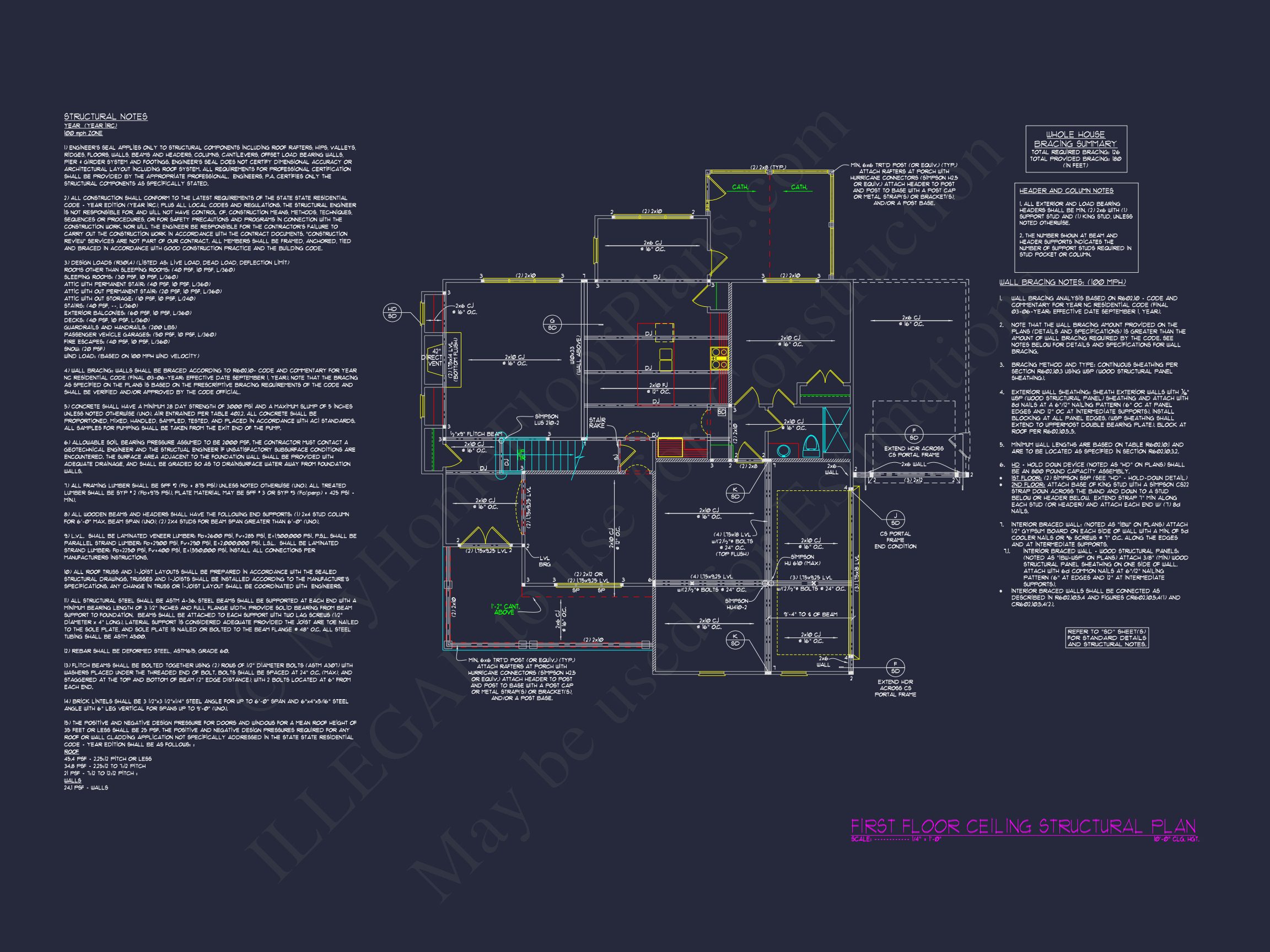 4-Bedroom house Plan with 3 Floors,Blueprint & CAD Designs