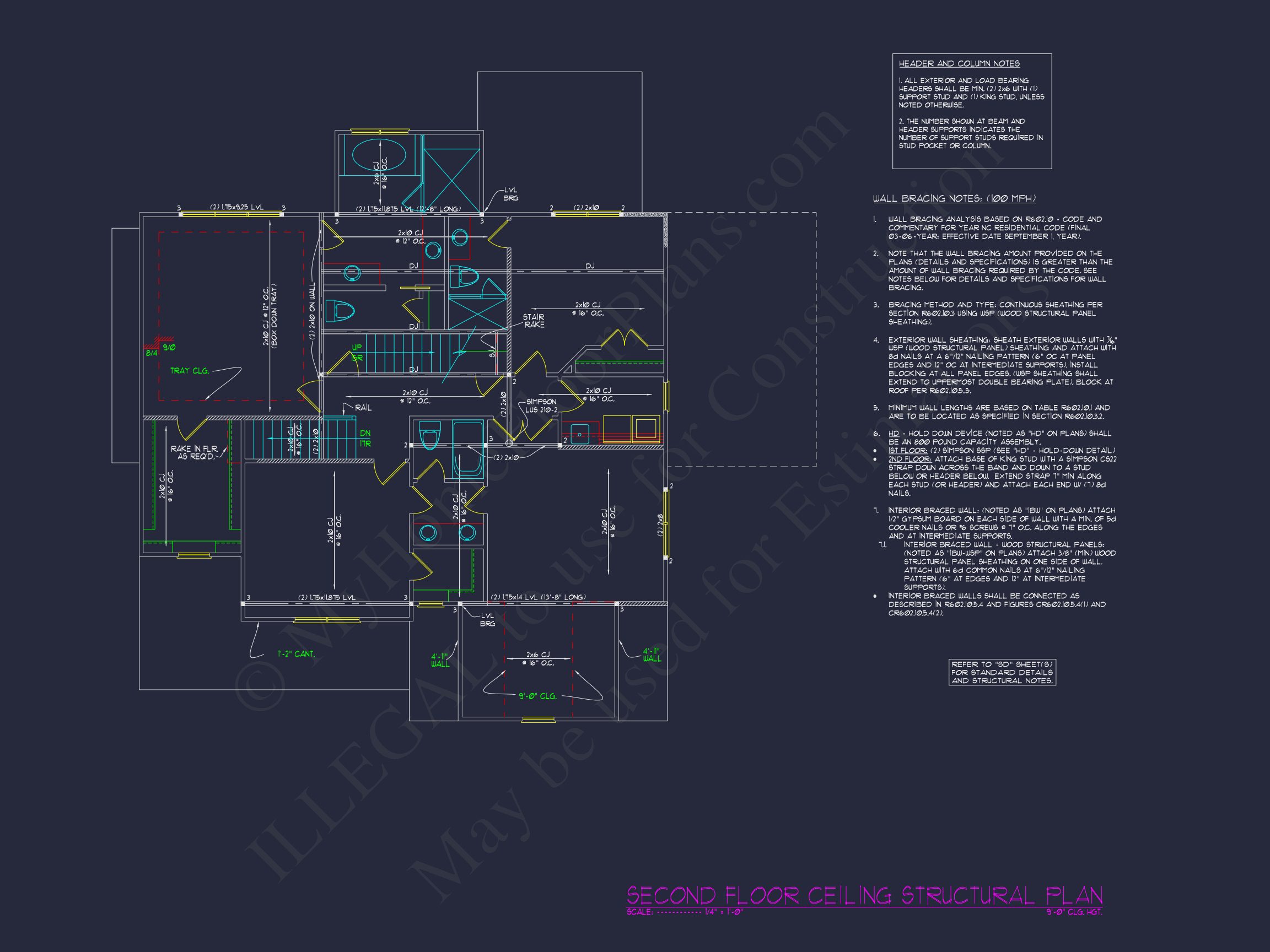 4-Bedroom house Plan with 3 Floors,Blueprint & CAD Designs