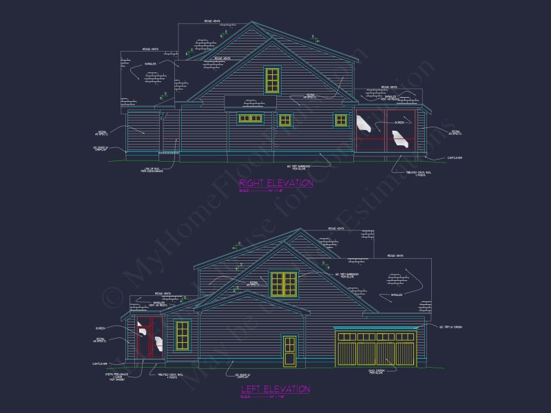 4-Bedroom house Plan with Architectural Blueprint Designs