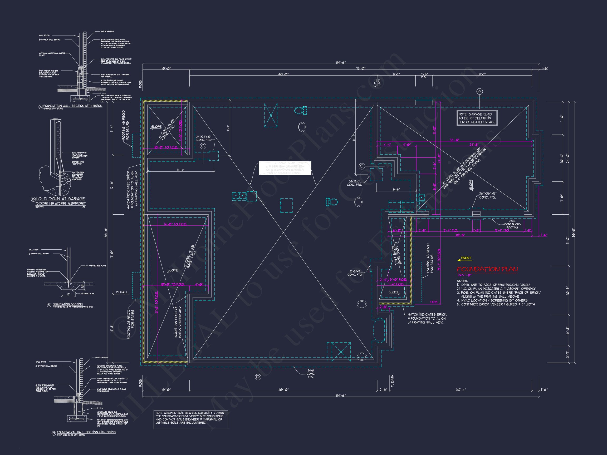 "4-bedroom Craftsman house floor plan blueprint"