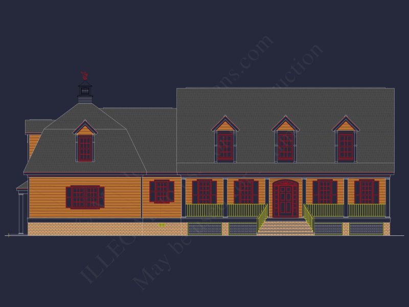 78'-Wide Cape Cod Floor Plan with Great Room and 2 Garage Bays