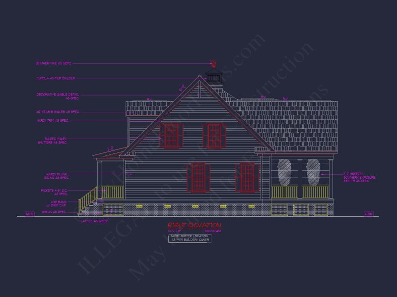 78'-Wide Cape Cod Floor Plan with Great Room and 2 Garage Bays