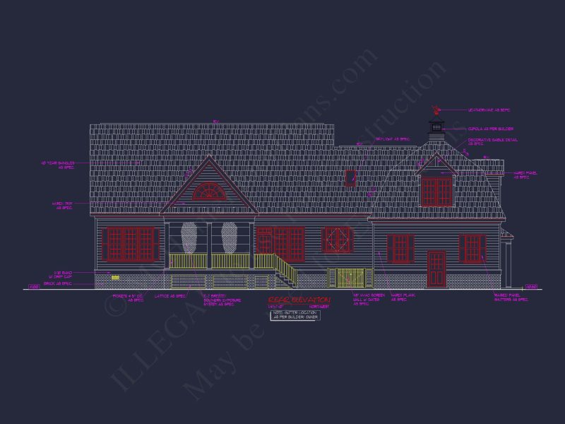 78'-Wide Cape Cod Floor Plan with Great Room and 2 Garage Bays