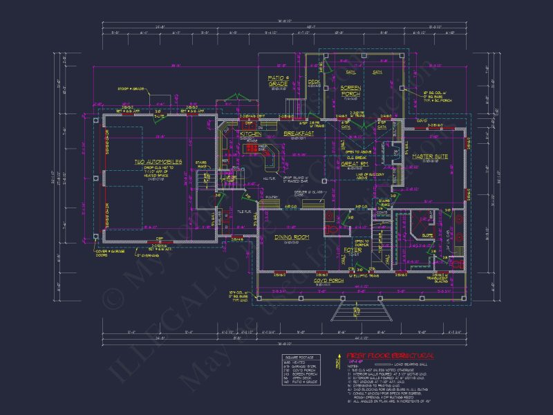 78'-Wide Cape Cod Floor Plan with Great Room and 2 Garage Bays