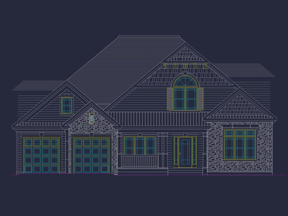 Charming 2-Story house Plan with Bonus Room and CAD Designs