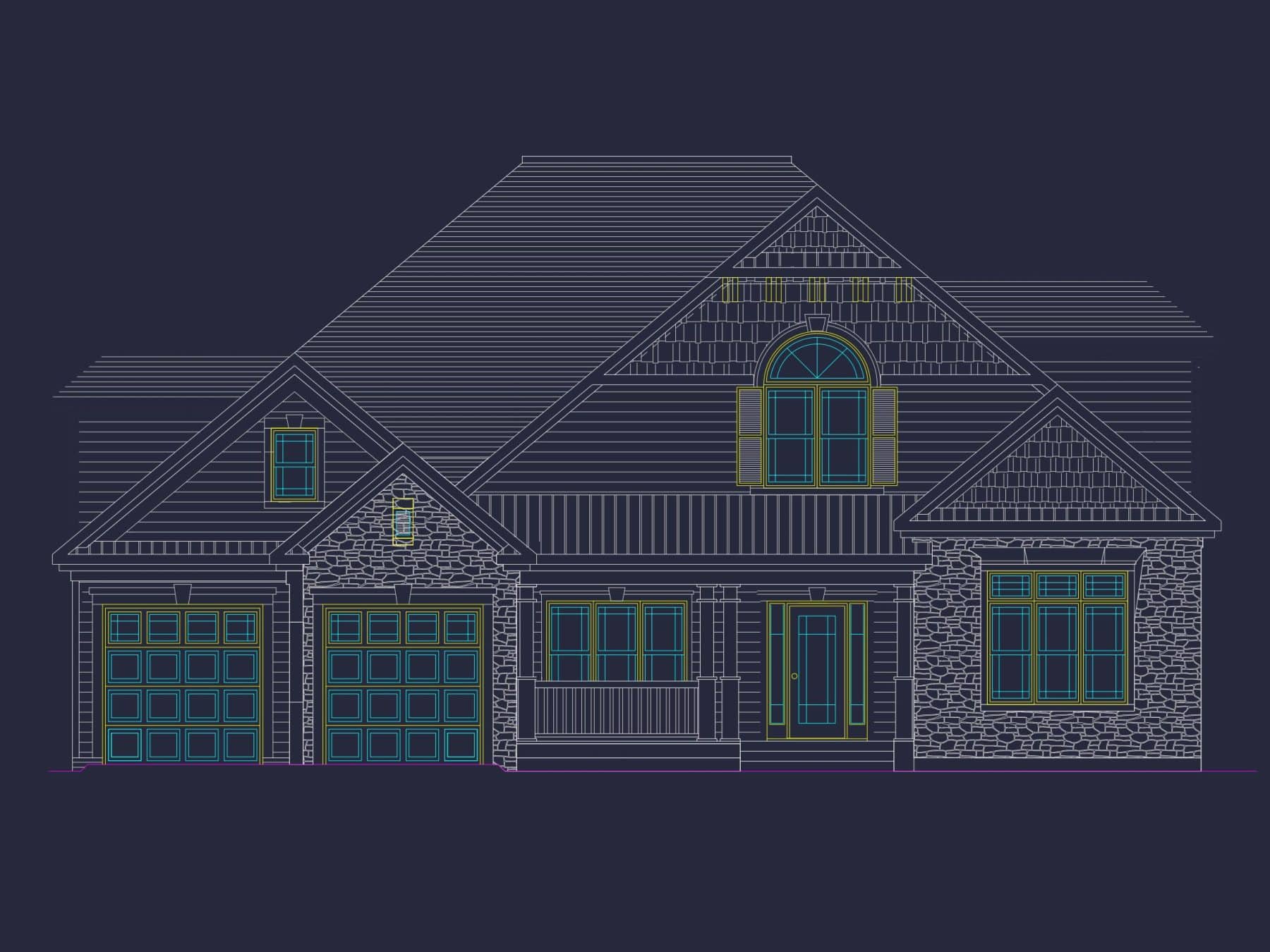 Charming 2-Story house Plan with Bonus Room and CAD Designs