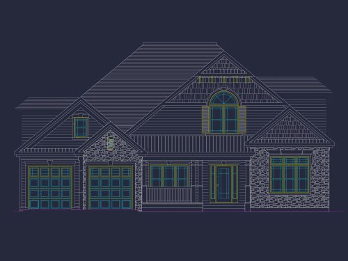 Charming 2-Story house Plan with Bonus Room and CAD Designs