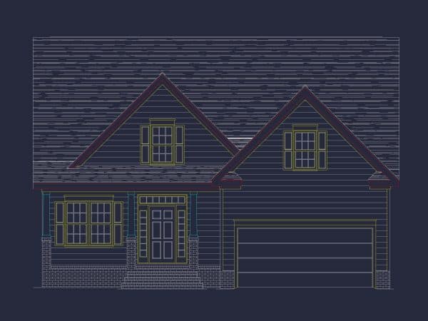 Modern house Plan: Detailed Floor Plan & CAD Blueprint Designs