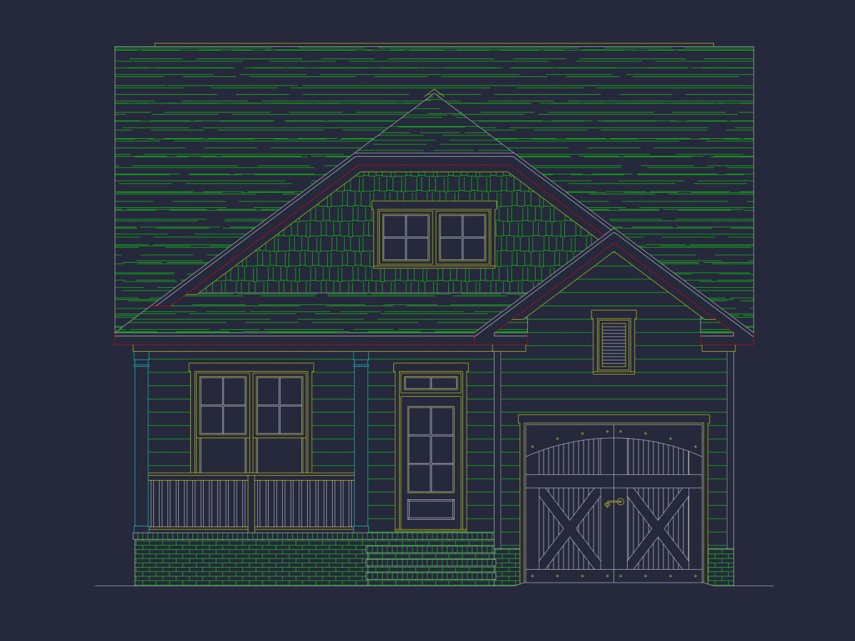 Craftsman house Plan: 2-Story Floor Plan with CAD Designs