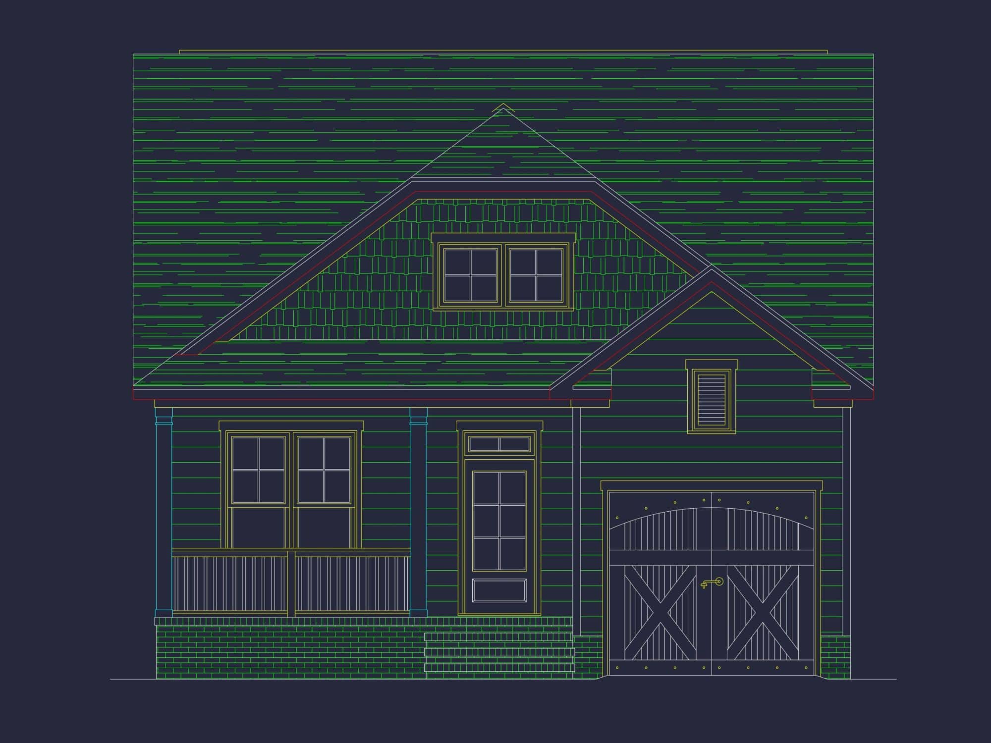 Craftsman house Plan: 2-Story Floor Plan with CAD Designs