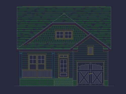 Craftsman house Plan: 2-Story Floor Plan with CAD Designs