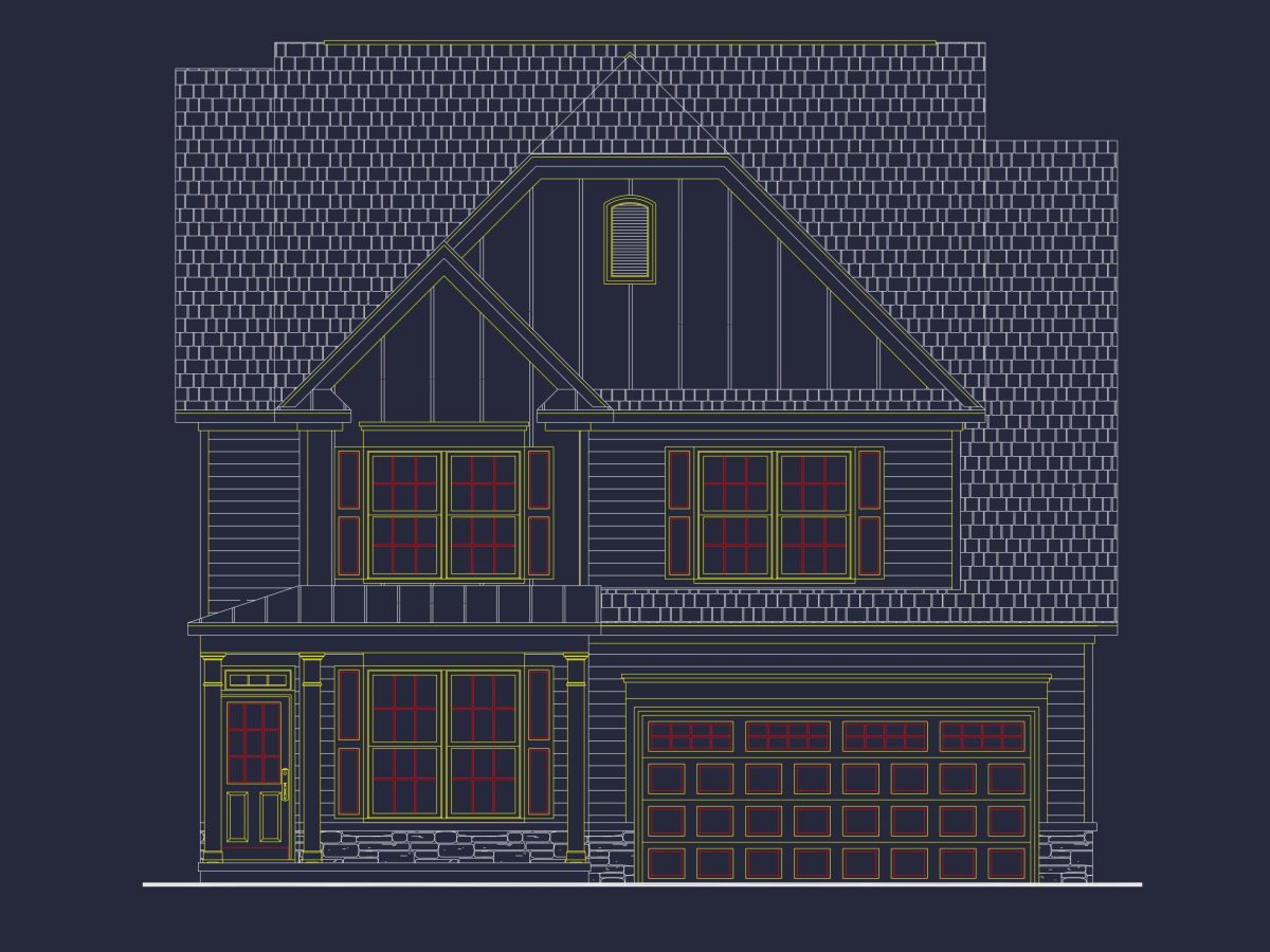 2 Story Traditional house Plan with 4 Bedrooms and Open Floor Plan