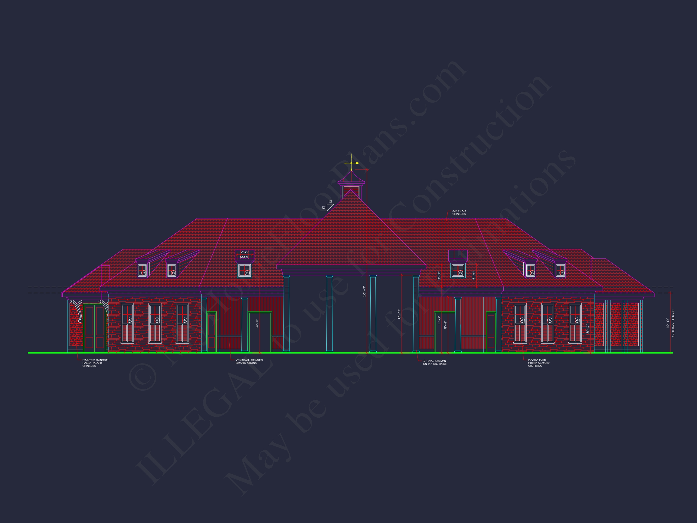 94' Wide Clubhouse Floor Plan - Architectural CAD Blueprints