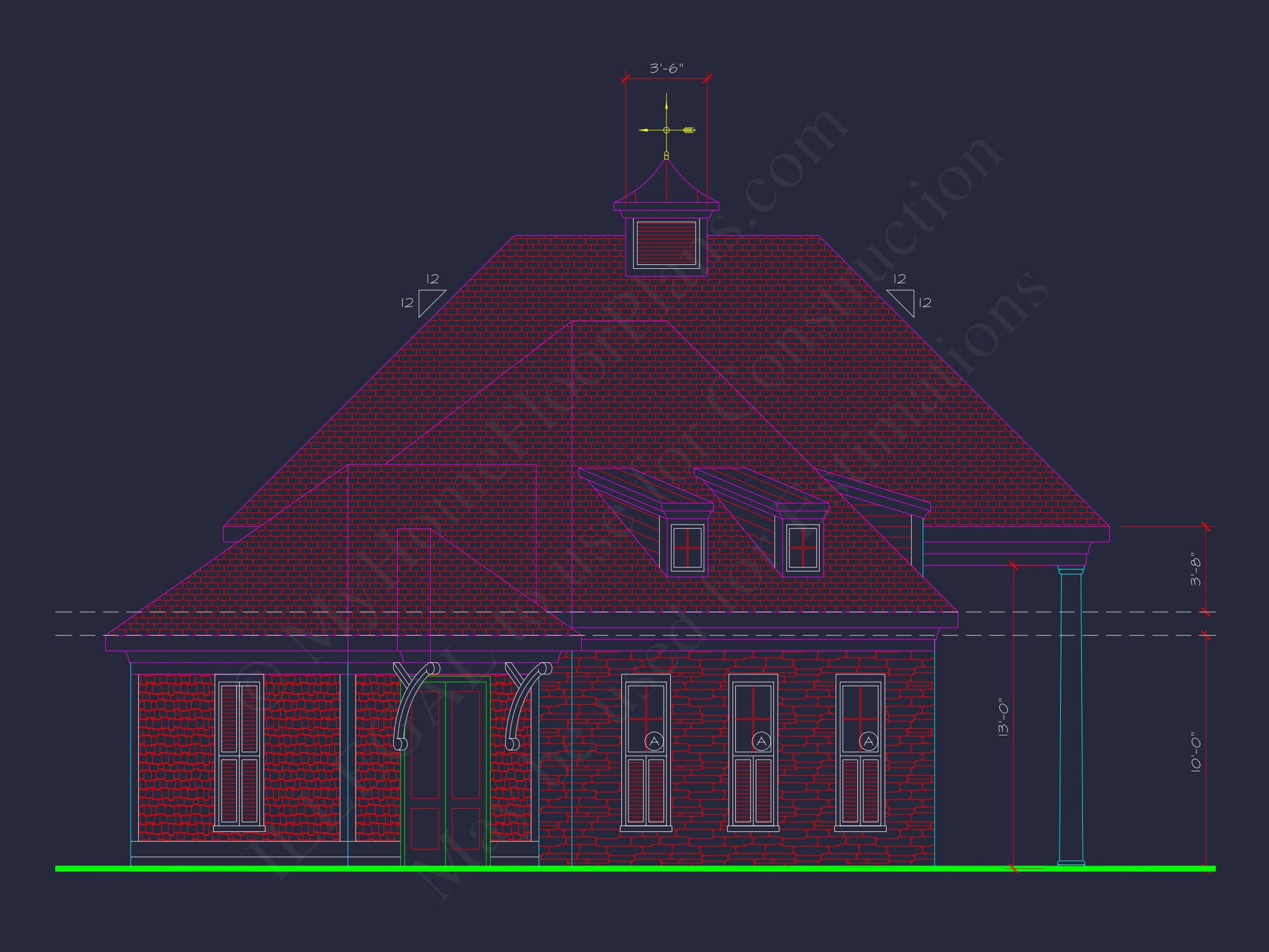 94' Wide Clubhouse Floor Plan - Architectural CAD Blueprints