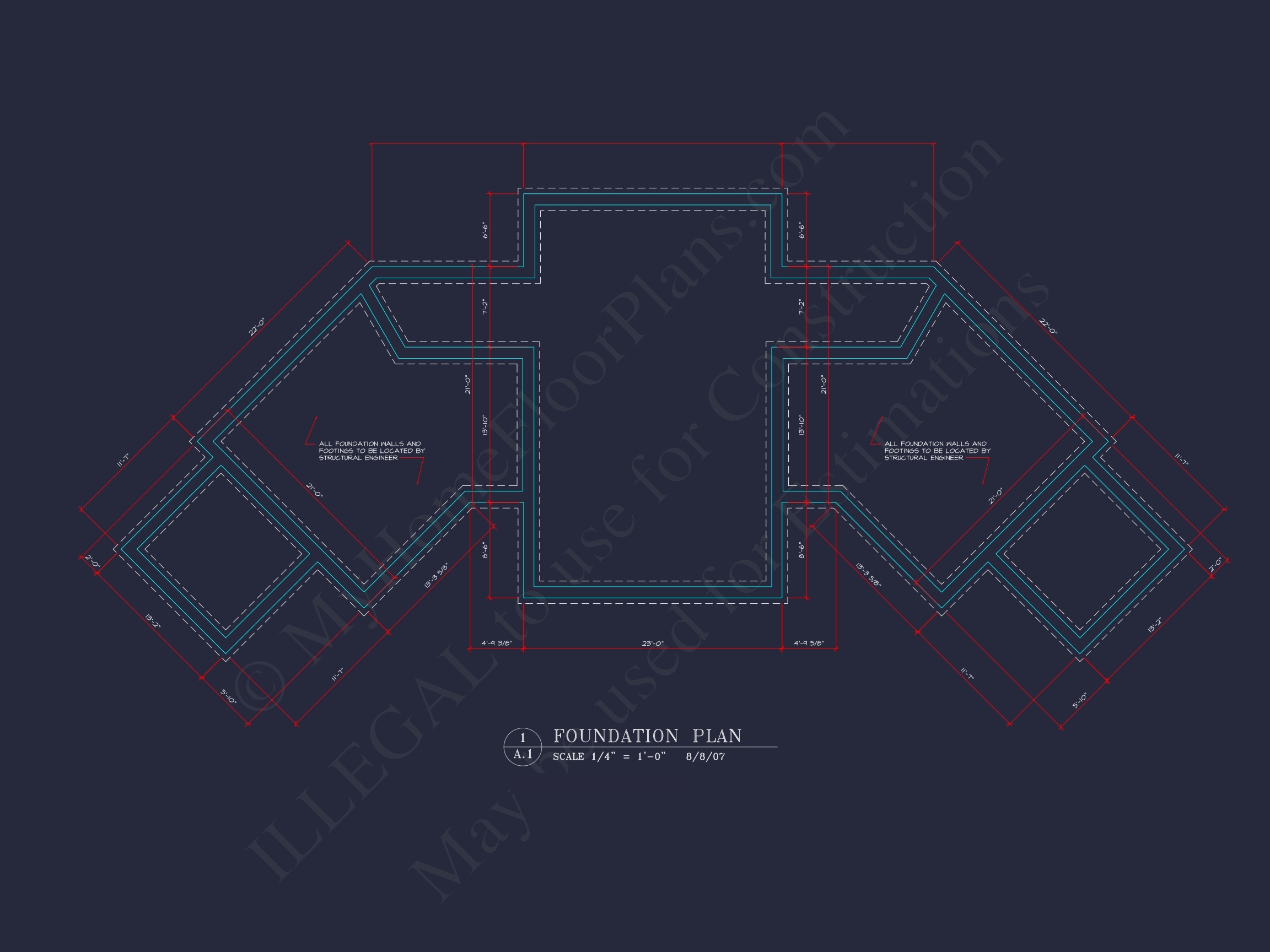 94' Wide Clubhouse Floor Plan - Architectural CAD Blueprints