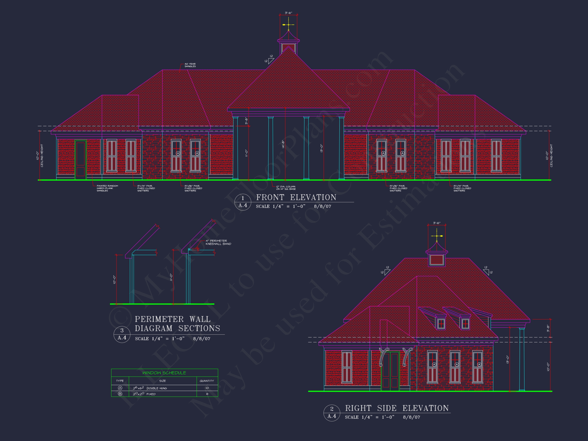 94' Wide Clubhouse Floor Plan - Architectural CAD Blueprints