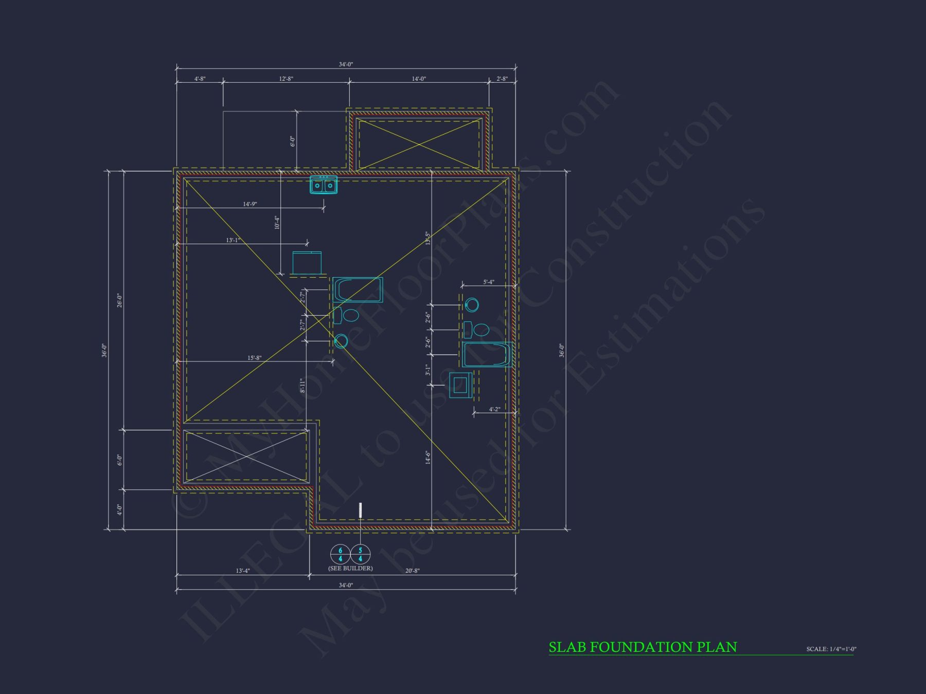 3-Bed CAD Designs & Blueprint