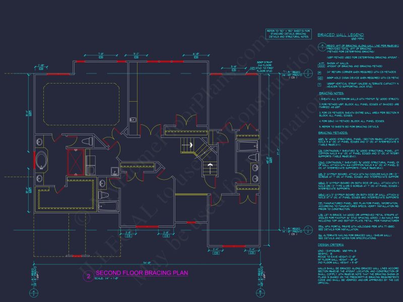 Architectural Floor Plan Blueprint for Spacious 4-Bed Craftsman house