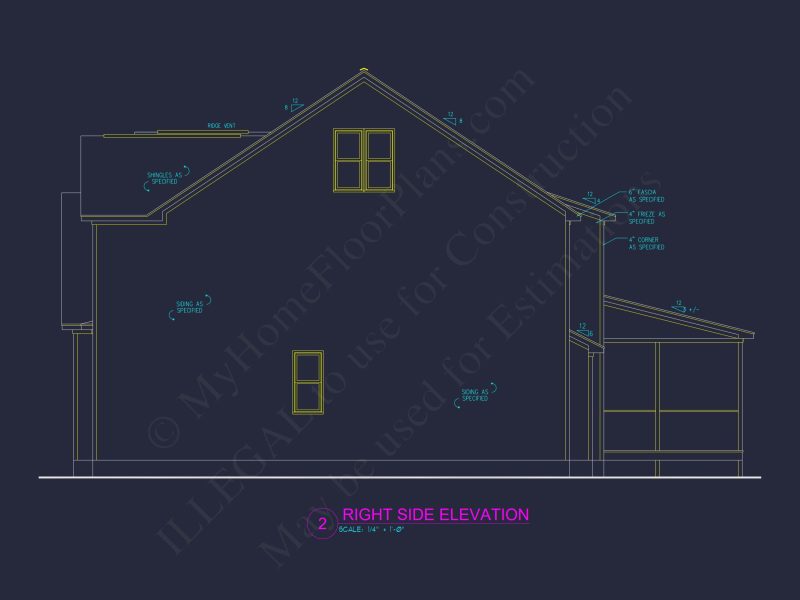 Architectural Floor Plan Blueprint for Spacious 4-Bed Craftsman house