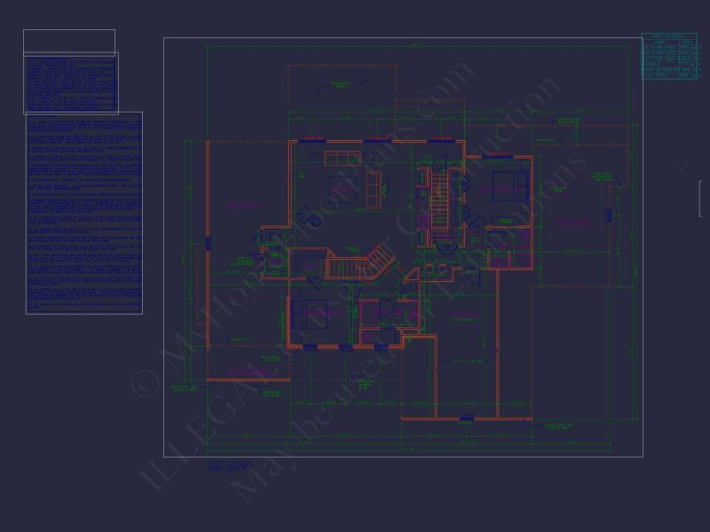 Architectural house Blueprint with CAD Designs & Floor Plans