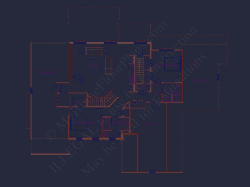 Architectural house Blueprint with CAD Designs & Floor Plans