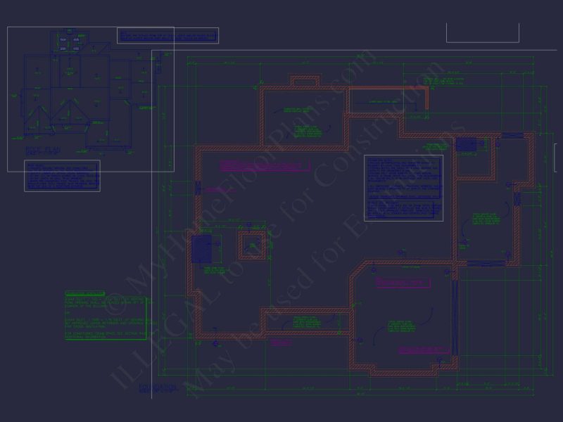 Architectural house Blueprint with CAD Designs & Floor Plans