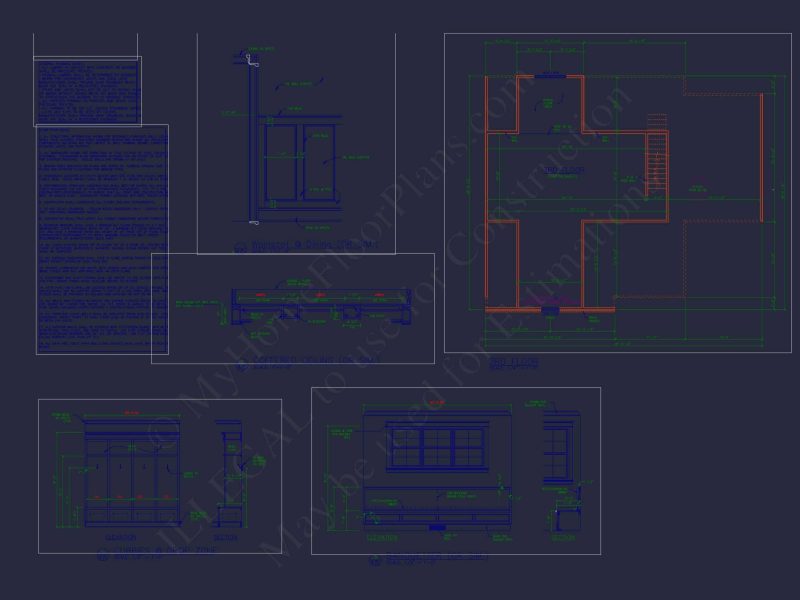 Architectural house Blueprint with CAD Designs & Floor Plans