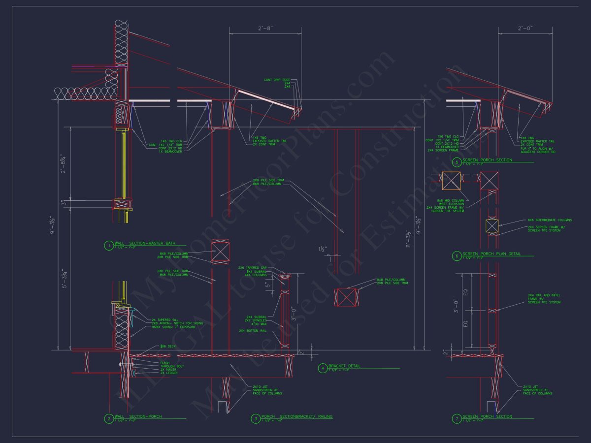 Architectural house Design Blueprint with 2 Floors and CAD