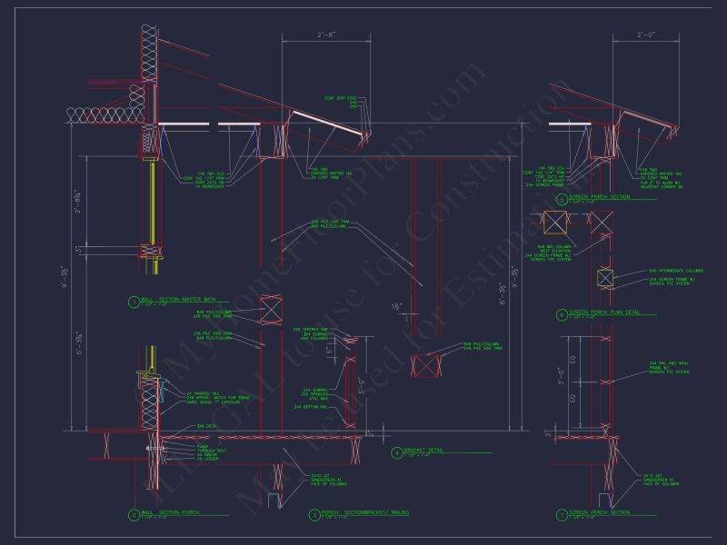 Architectural house Design Blueprint with 2 Floors and CAD