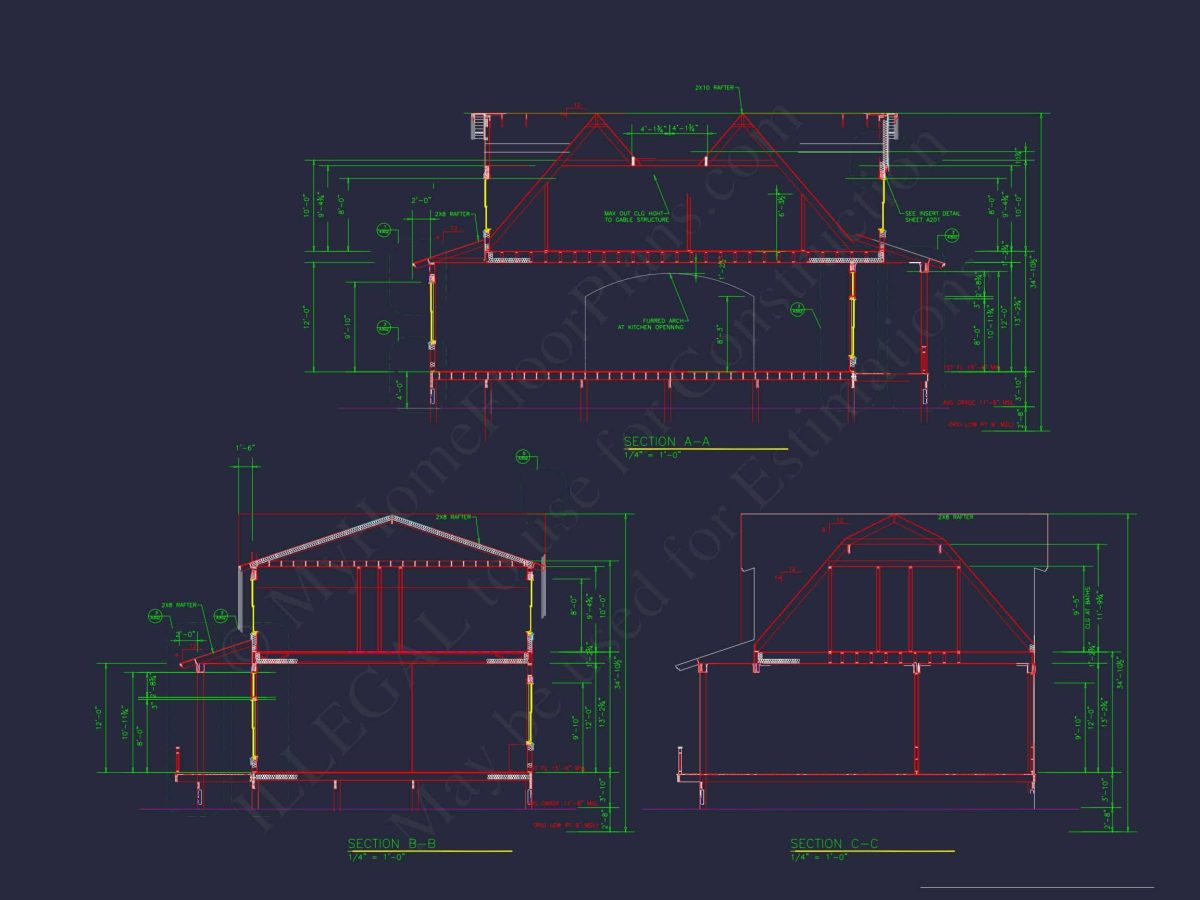 Architectural house Design Blueprint with 2 Floors and CAD