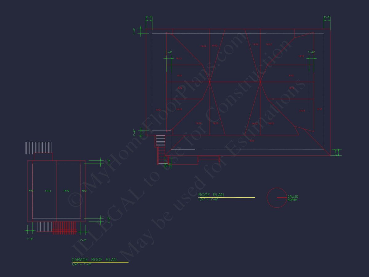 Architectural house Design Blueprint with 2 Floors and CAD
