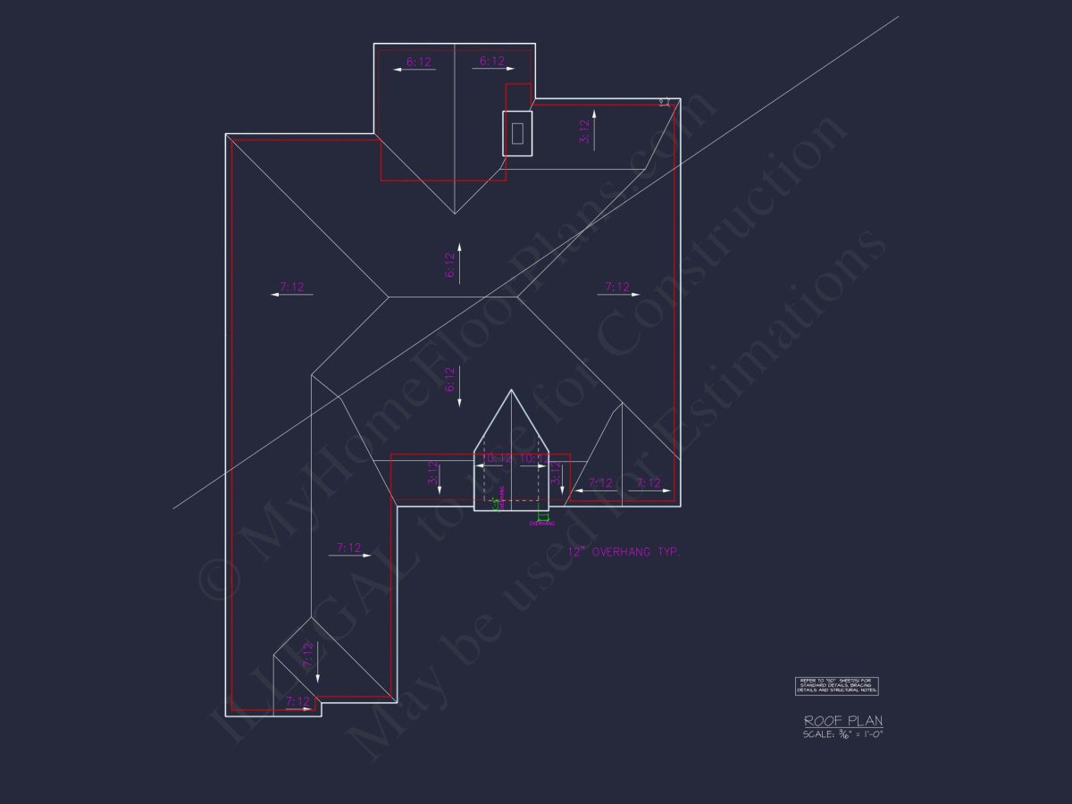 Architectural house Floor Plan with CAD Designs and Blueprint