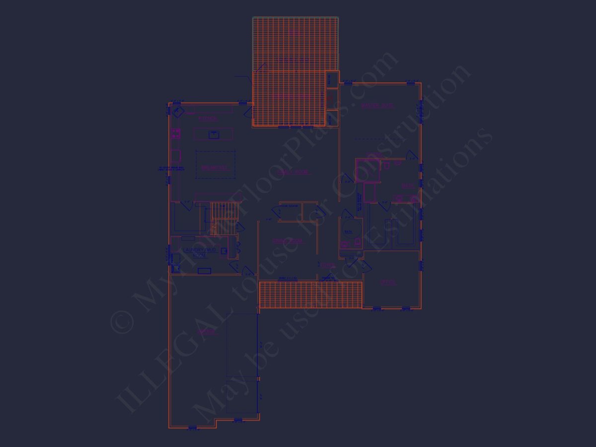 Architectural house Floor Plan with CAD Designs and Blueprint