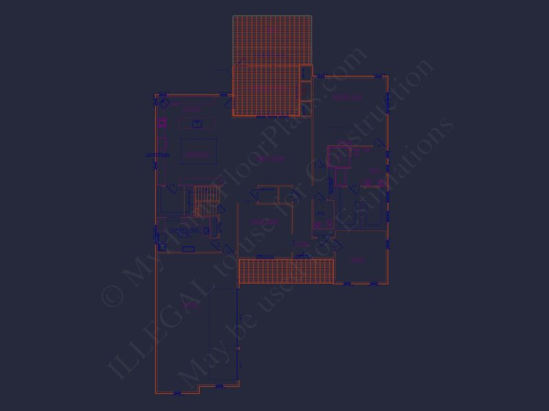 Architectural house Floor Plan with CAD Designs and Blueprint