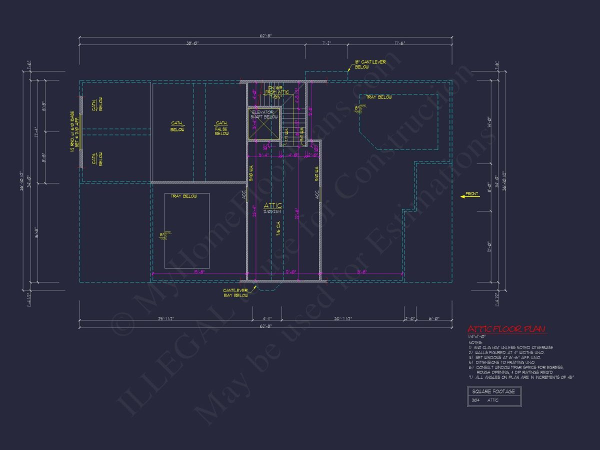 Beach Coastal house Plan with 3 Floors & 4 Bedrooms