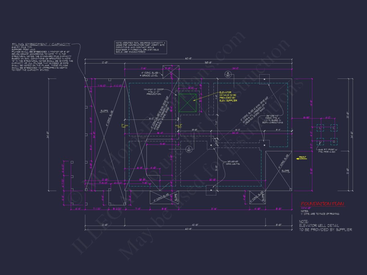 Beach Coastal house Plan with 3 Floors & 4 Bedrooms