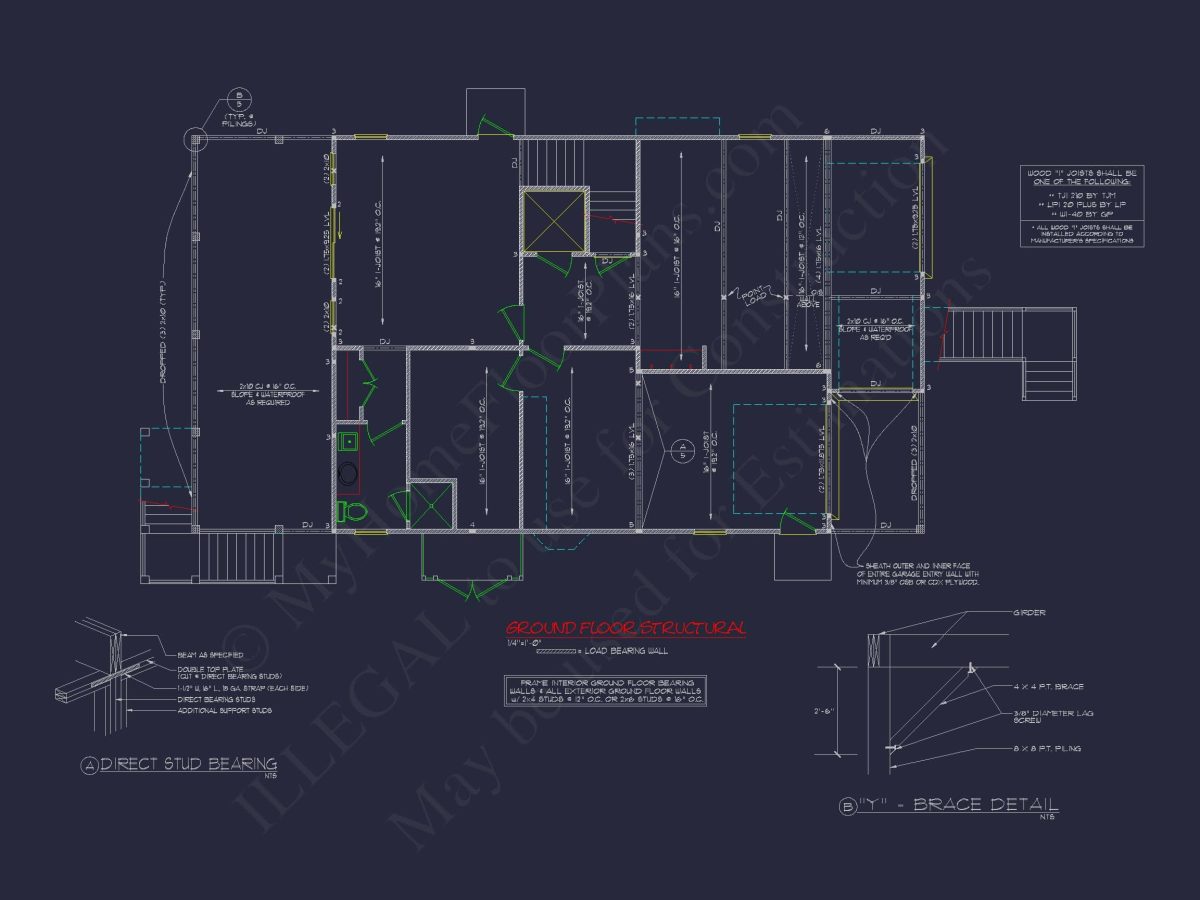 Beach Coastal house Plan with 3 Floors & 4 Bedrooms