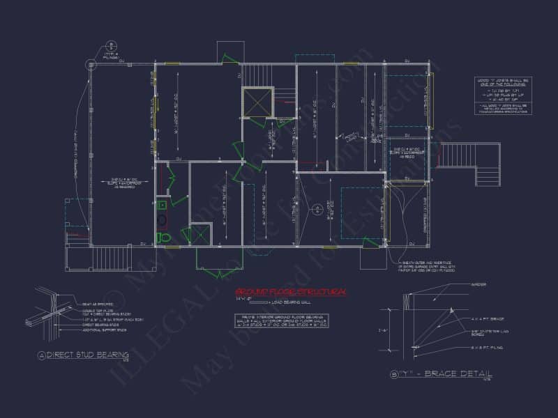 Beach Coastal house Plan with 3 Floors & 4 Bedrooms