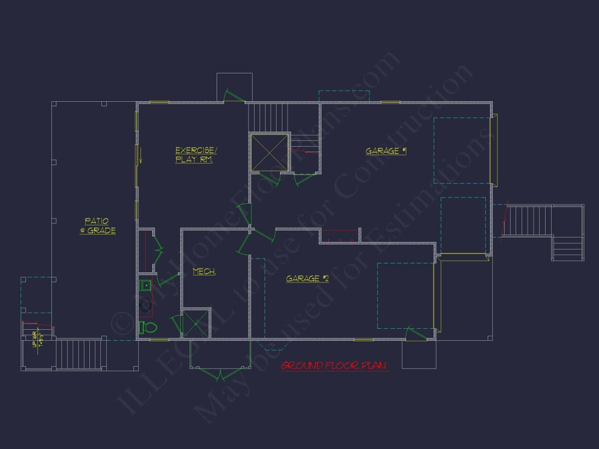 Beach Coastal house Plan with 3 Floors & 4 Bedrooms