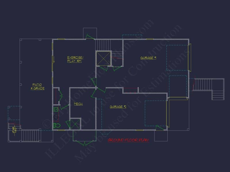 Beach Coastal house Plan with 3 Floors & 4 Bedrooms