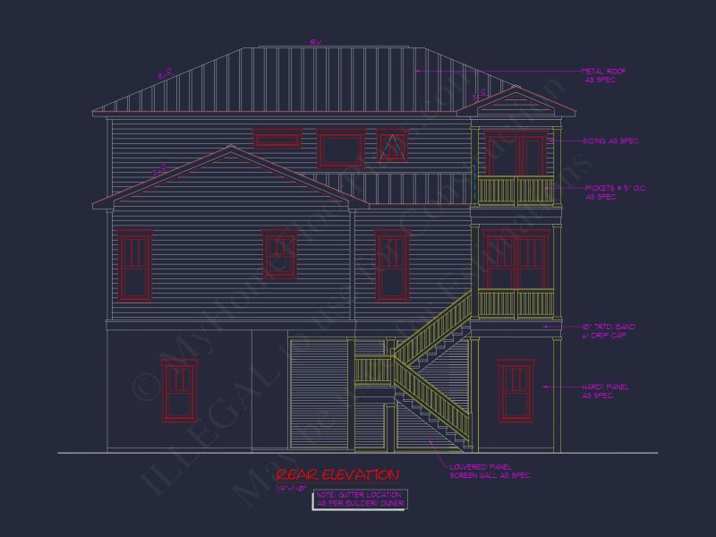 Beach Coastal house Plan with CAD Architecture Designs