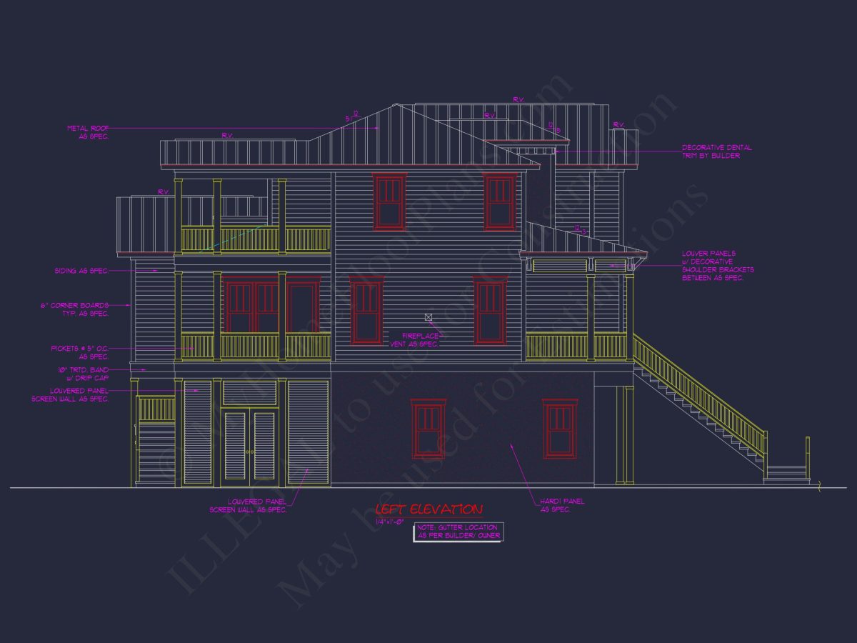 Beach Coastal house Plan with CAD Architecture Designs
