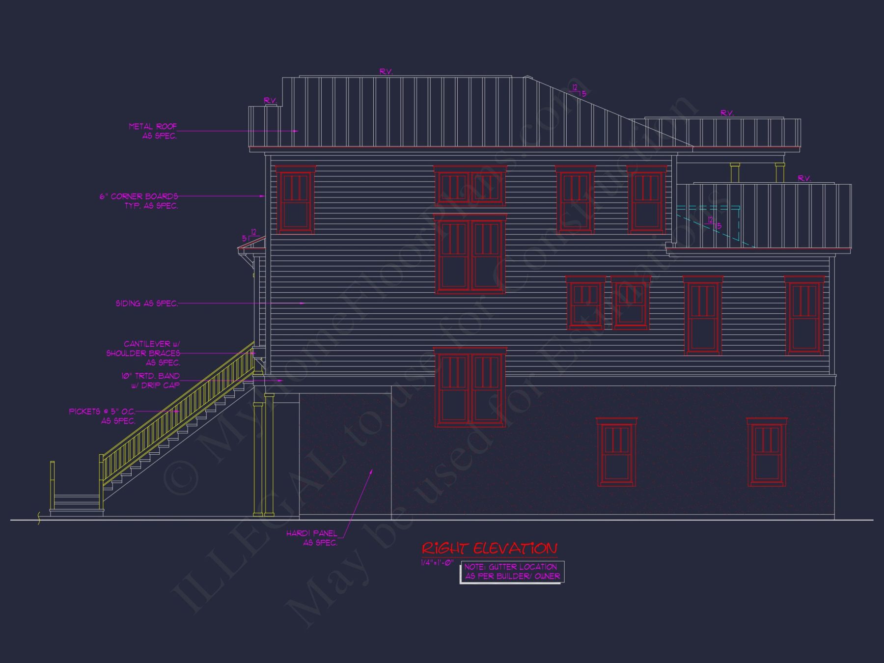 Beach Coastal house Plan with CAD Architecture Designs