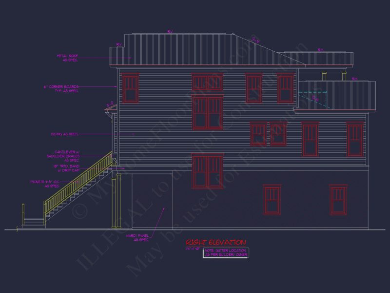 Beach Coastal house Plan with CAD Architecture Designs