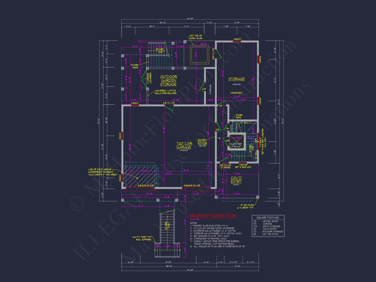 Beach Coastal house Plan with CAD Architecture Designs