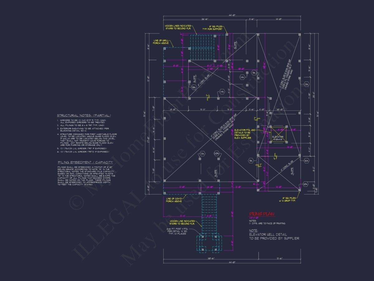 Beach Coastal house Plan with CAD Architecture Designs