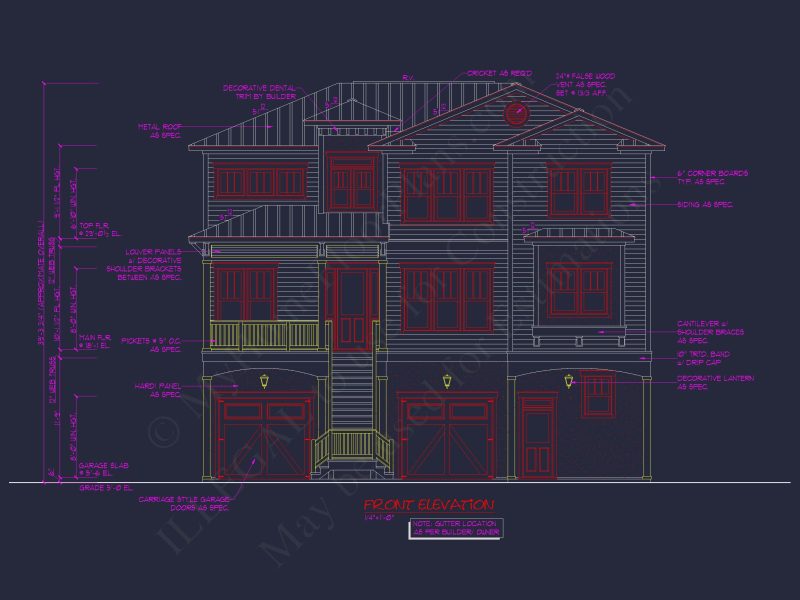 Beach Coastal house Plan with CAD Architecture Designs